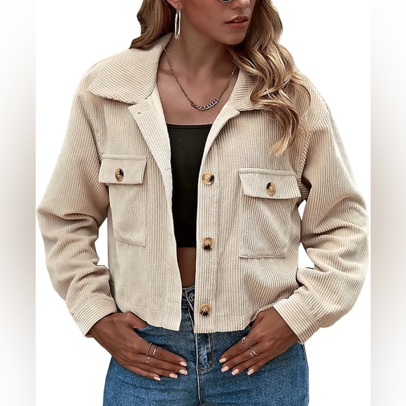 NWT AVEC LES FILLES Beige Corduroy
Cropped Jacket boxy relaxed minimalist size M - Picture 5 of 16